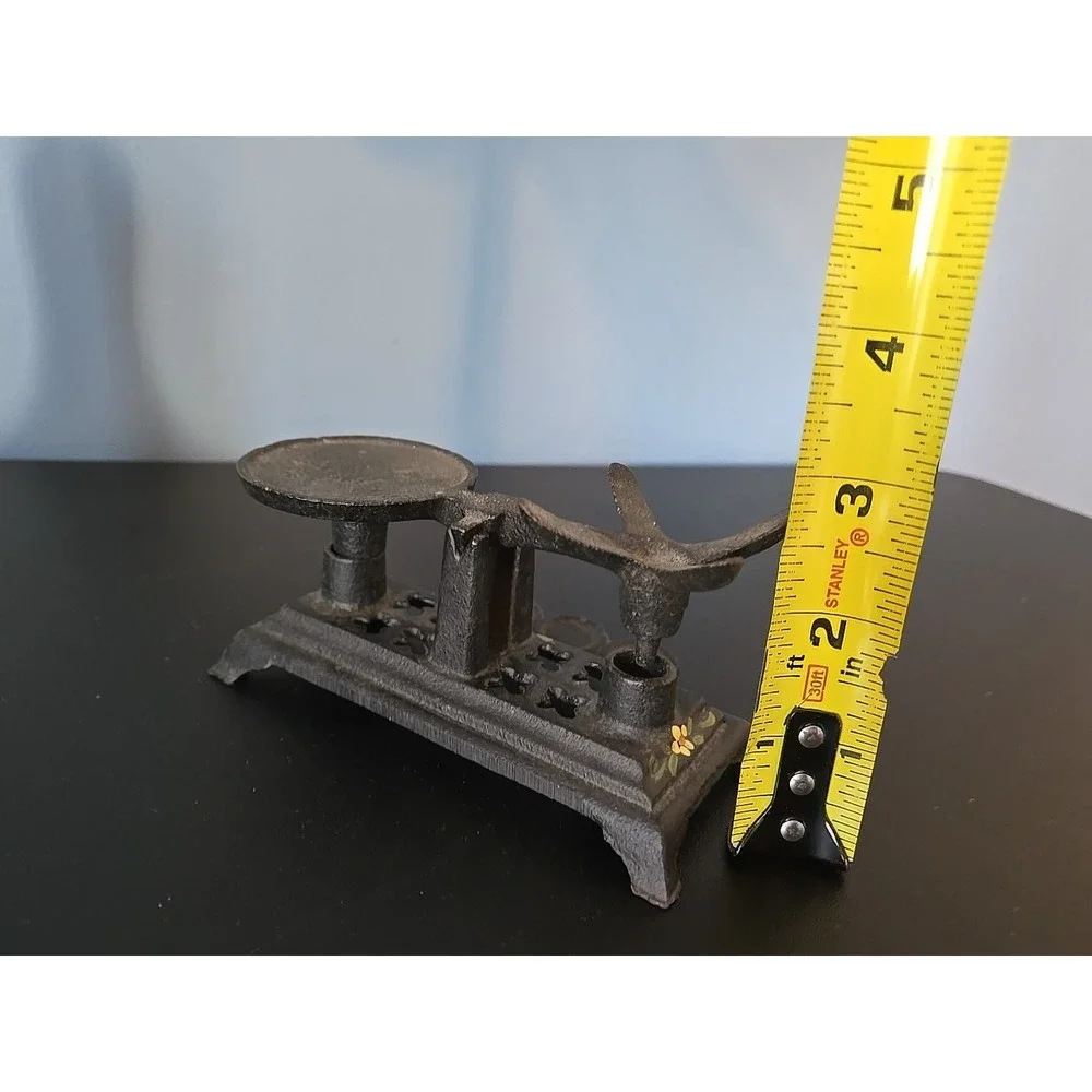 Vtg‎ Mini Cast Iron Balance Scale Weight Figure No Weights